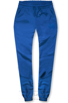 Kobaltowe sportowe spodnie z kieszeniami