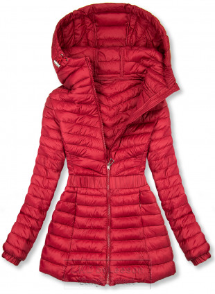 Czerwona kurtka z elastycznym pasem