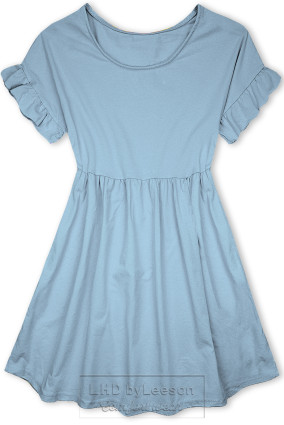 Jasnoniebieska bawełniana sukienka w A-fasonie
