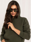 Khaki damska bluza z kapturem RUE PARIS