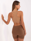 Krótki top RUE PARIS w kolorze camel