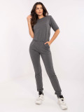 Ciemnoszary melanżowy kombinezon damski