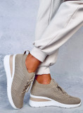 Buty sportowe na koturnie KHAKI