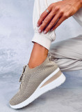 Buty sportowe na koturnie KHAKI