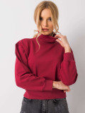 Bordowa basic bluza z golfem