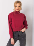 Bordowa basic bluza z golfem