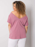 Różowe plus size t-shirt z bawełny