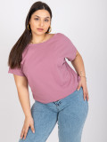 Różowe plus size t-shirt z bawełny