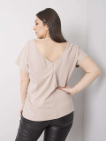 Beżowy plus size t-shirt z bawełny