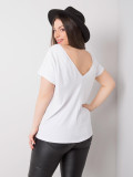 Biały plus size t-shirt z bawełny