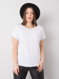 Biały plus size t-shirt z bawełny