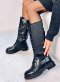 Oficerki z elastyczną cholewką EDITA BLACK