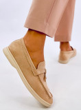 Miękkie mokasyny zamszowe GERDA  BEIGE