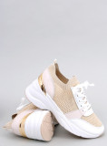 Sneakersy na koturnie beige