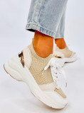 Sneakersy na koturnie beige
