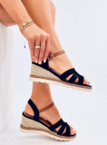 Sandałki espadryle na koturnie SANDRA BLACK