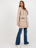 Beżowa długa oversize bluza