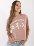 RUE PARIS Różowe t-shirt z printem