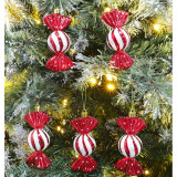 Komplet bombek cukierki na choinkę 6 szt