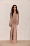 Maxi sukienka w odcieniu cappuccino