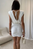 Sukienka mini w kolorze ecru