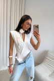 Body w kolorze ecru z dekoracyjnym paskiem