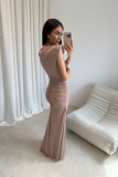 Noelia – maxi sukienka w kolorze mokka