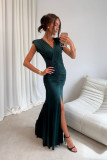 Noelia – maxi sukienka w kolorze butelkowej zieleni