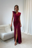 Noelia – bordowa maxi sukienka