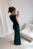 Noelia – maxi sukienka w kolorze butelkowej zieleni