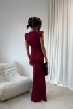 Noelia – bordowa maxi sukienka