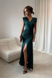 Noelia – maxi sukienka w kolorze butelkowej zieleni
