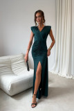 Noelia – maxi sukienka w kolorze butelkowej zieleni