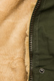 Khaki parka z odpinanym futerkiem wzdłuż zapięcia