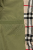 Płaszcz typu trencz z kratkowanymi detalami khaki