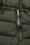 Khaki/zielona dwustronna zimowa parka