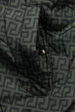 Khaki/zielona dwustronna zimowa parka