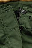 Army zielona parka z odpinanym sztucznym futerkiem