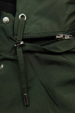 Dwustronna przejściowa parka z kapturem khaki/czarna