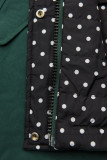 Ciemnozielona parka w kropki