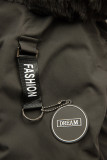 Khaki parka dziecięca z futerkiem
