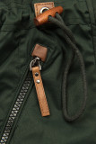 Khaki wydłużona parka z pluszem