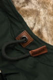 Khaki wydłużona parka z pluszem