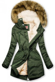 Ocieplana parka khaki/ecru