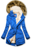 Ocieplana parka kobaltowa/ecru
