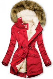 Ocieplana parka czerwona/ecru
