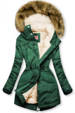 Ocieplana parka zielona/ecru