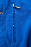 Ocieplana parka kobaltowa/ecru
