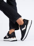 Czarne sneakersy na platformie