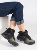 Czarno-zielone buty trekkingowe
